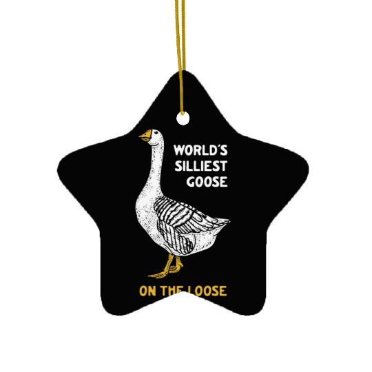 World s Silliest Goose Ceramic Ornaments