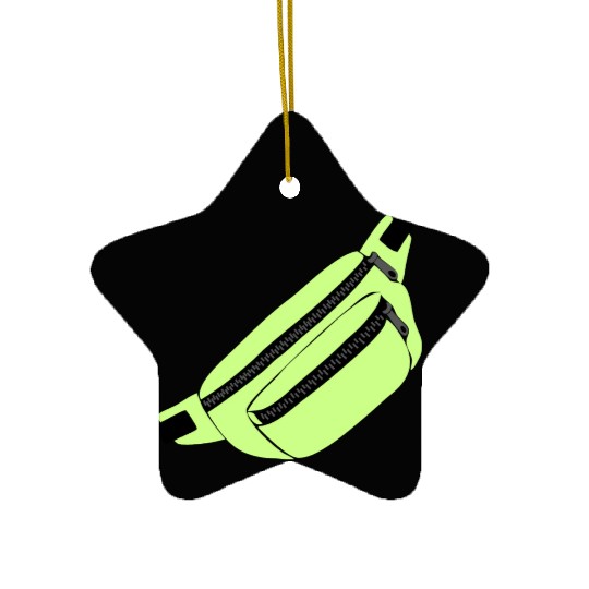 Lime Green Fanny Pack Illustration Ceramic Ornaments