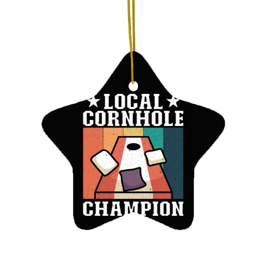 Local Cornhole Champion Bean Bag Lover Ceramic Ornaments