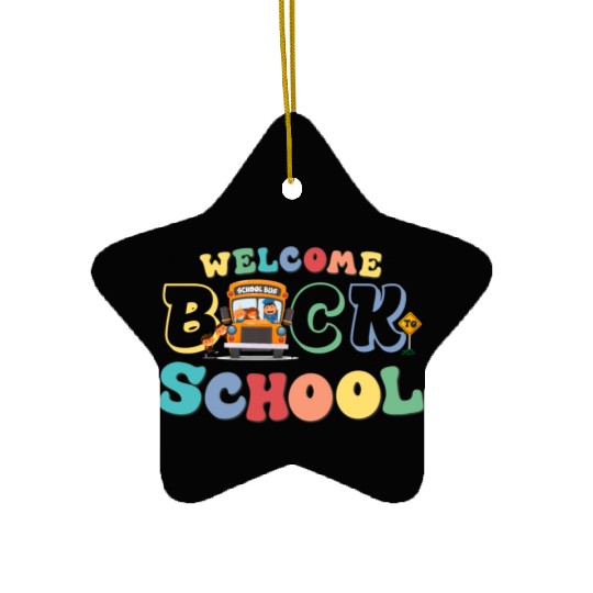 Welcome Back to School for Cute Funny School Bus Ceramic Ornaments