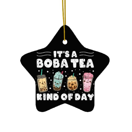 It´s A Boba Tea Kind Of Day Kawaii Bubble Tea Ceramic Ornaments