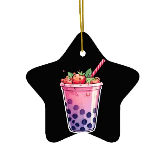 Boba Tea Design - Bubble Tea Ceramic Ornaments