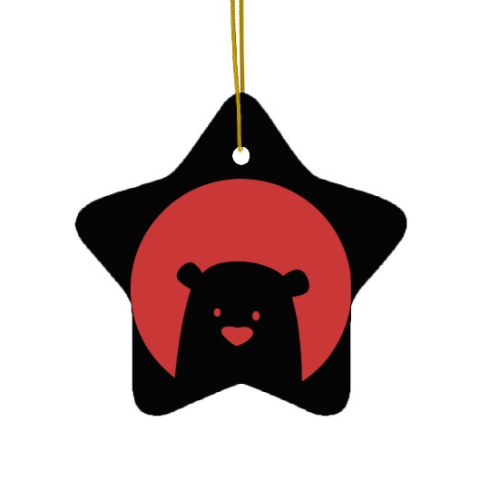 Women's Red Bear Ceramic Ornaments