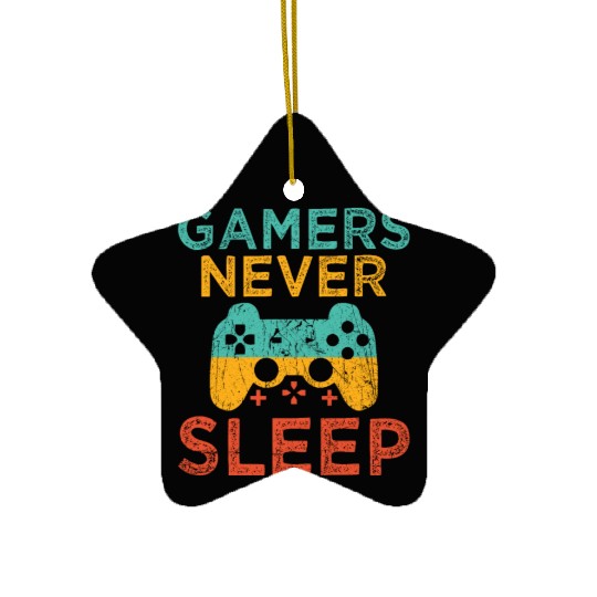 Gamers Never Sleep Console Game Video Game Gaming Ceramic Ornaments