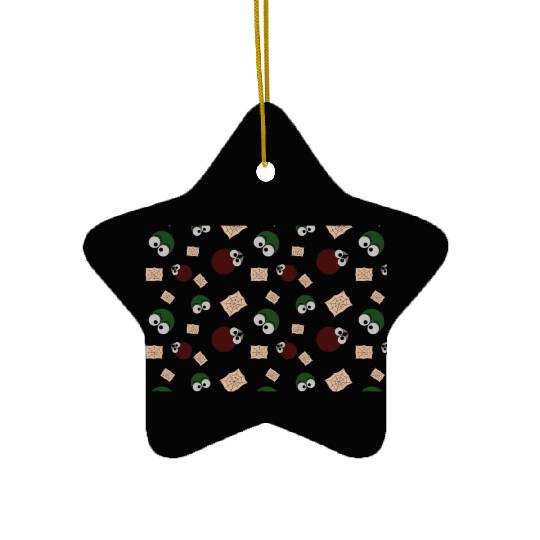 Red Green Spider Seamless Pattern Ceramic Ornaments