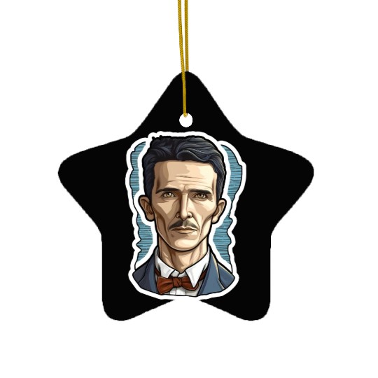 Nikola Tesla Physics Nerd Geek Ceramic Ornaments