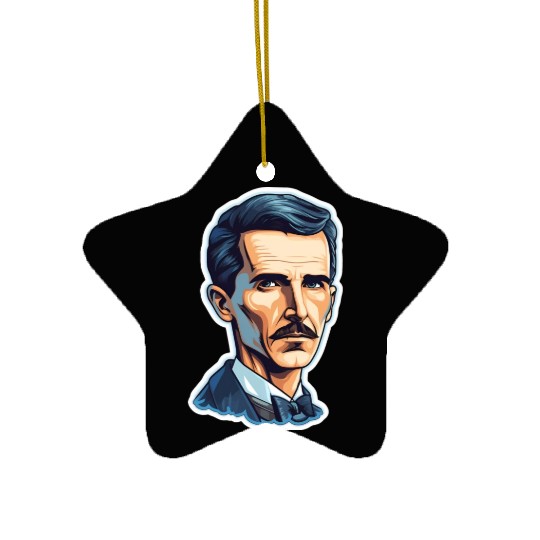 Nikola Tesla Physics Geek Nerd Ceramic Ornaments