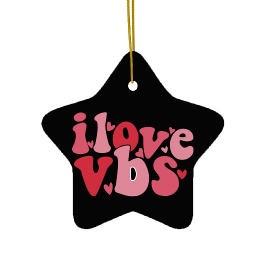 I Love VBS Crew Vacation Bible School Teacher Ceramic Ornaments