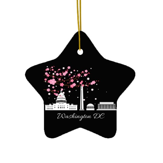 Washington Dc Monuments Memorials Cherry Blossoms Ceramic Ornaments