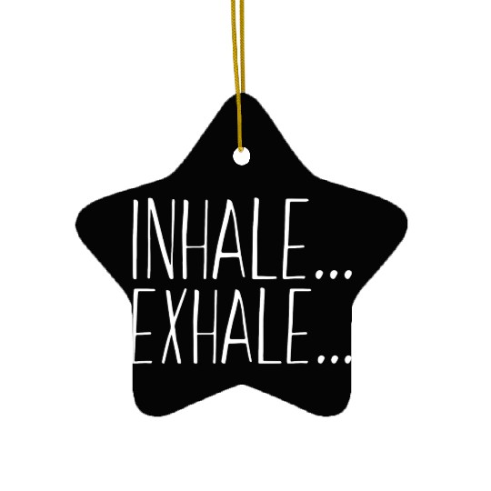 Inhale Exhale Fitness Novelty Graphic Gym Workout Ceramic Ornaments