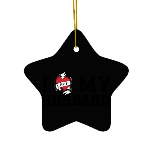 Vintage I Love My Husband - I Heart My Husband Ceramic Ornaments