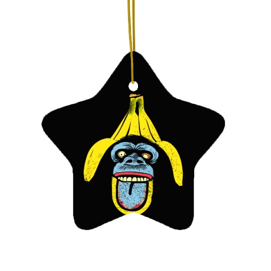 Banana Monkey Ceramic Ornaments