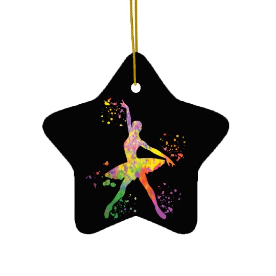 Ballet Dancer Colorsplash Ballerina Ceramic Ornaments