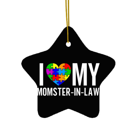 I Love my Momster-in-Law Ceramic Ornaments