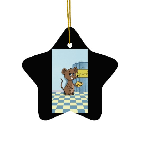 Cheesy Heart Mouse Ceramic Ornaments