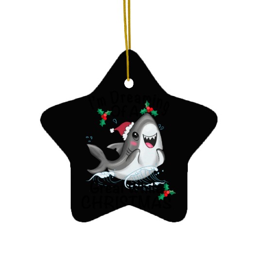 Great White Christmas Ceramic Ornaments