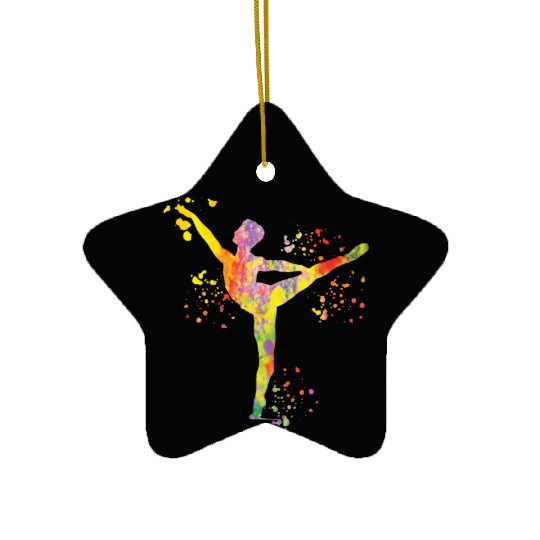 Ballet Dancer Colorsplash Man Ballerino Ceramic Ornaments