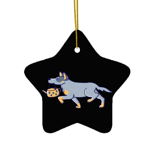 Gardener Blue Heeler Ceramic Ornaments