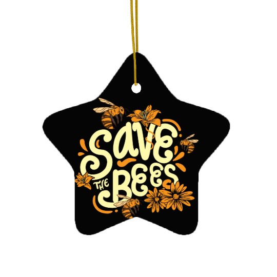 Save The Bees Beekeeper Environmentalist Ceramic Ornaments