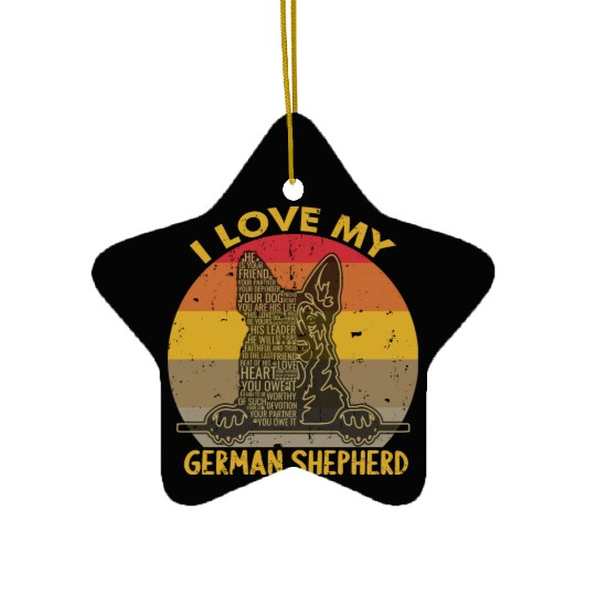 I Love My German Shepherd Ceramic Ornaments