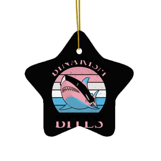 Shark Lover Transgender Pride Flag Trans LGBT Ceramic Ornaments