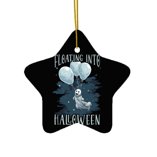 Balloon Halloween Trick Or Treat Spooky Boo Ghost Ceramic Ornaments