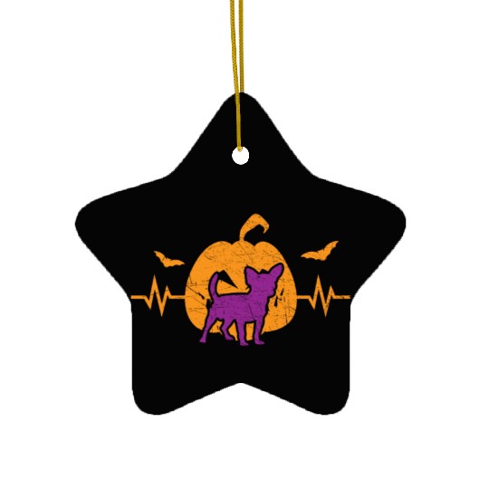 Chihuahua Halloween Puppy Trick Or Treat Dog Lover Ceramic Ornaments