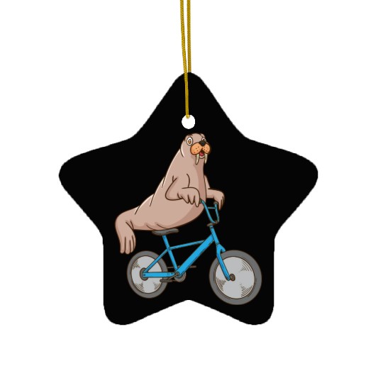 Harp Seal Lover Ocean Bicycle Riding Sea Lion Seal Ceramic Ornaments