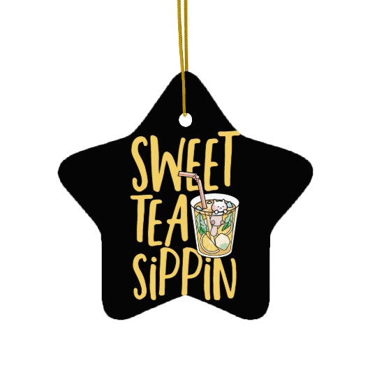 Sweet Tea Sippin Iced Tea Drink Ice Tea Ceramic Ornaments