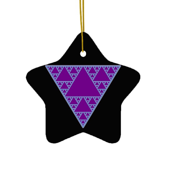 90s Triangle of Teal and Purple Ceramic Ornaments