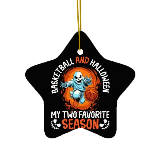 Basketball Halloween Trick Or Treat Spooky Baller Ceramic Ornaments