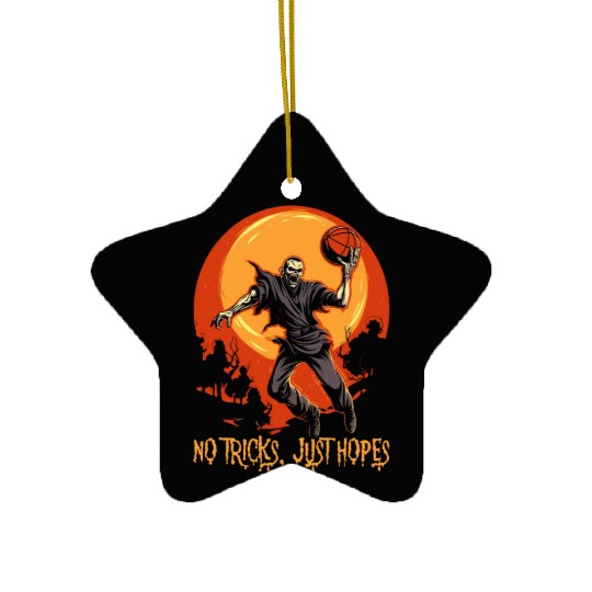 Basketball Halloween Trick Or Treat Spooky Baller Ceramic Ornaments