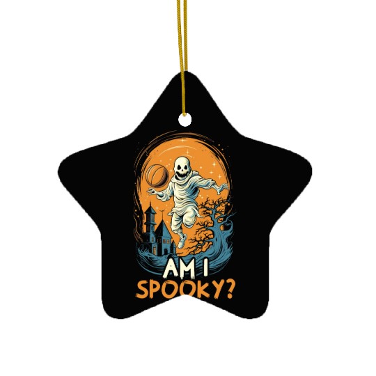 Basketball Halloween Trick Or Treat Spooky Baller Ceramic Ornaments