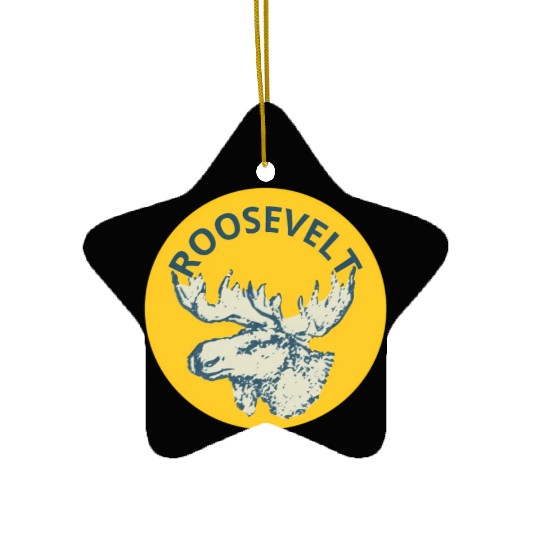 Teddy Roosevelt Bull Moose Py Ceramic Ornaments