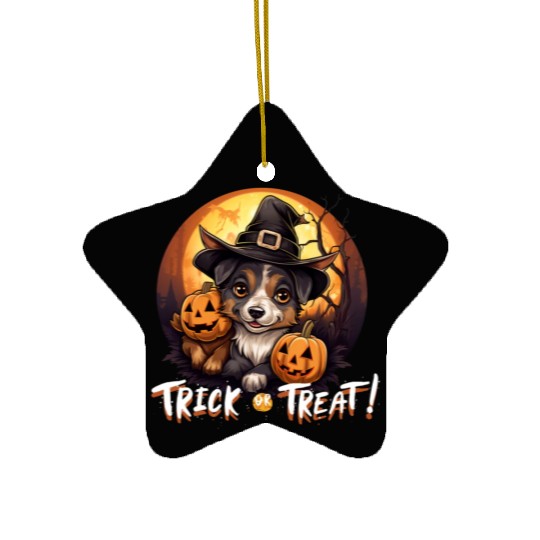 Halloween Cute Dogs Trick or Treat Dog Lovers Ceramic Ornaments