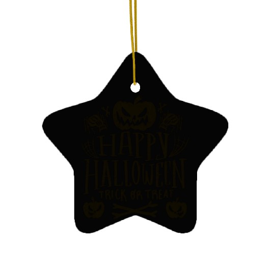 Happy Halloween Pumpkin Trick Or Treat Spider Ceramic Ornaments