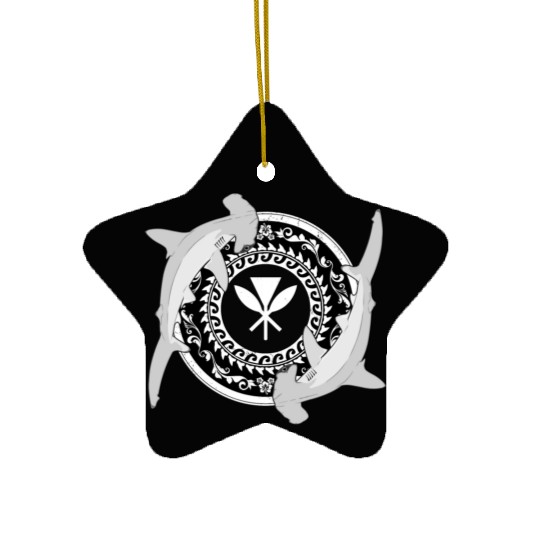 Kanaka Maoli Hammerhead Shark Ceramic Ornaments