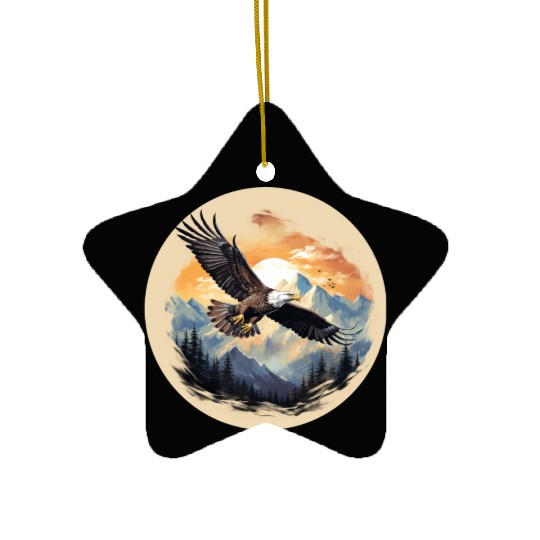 Bald Eagle as America's Symbol Ceramic Ornaments