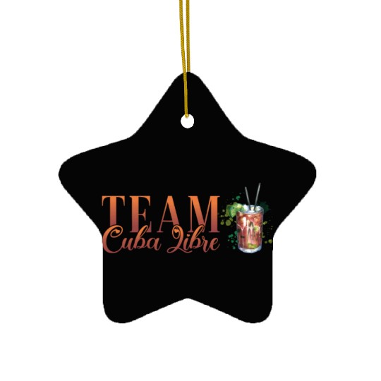 Team Cuba Libre Cocktail Bartender Ceramic Ornaments