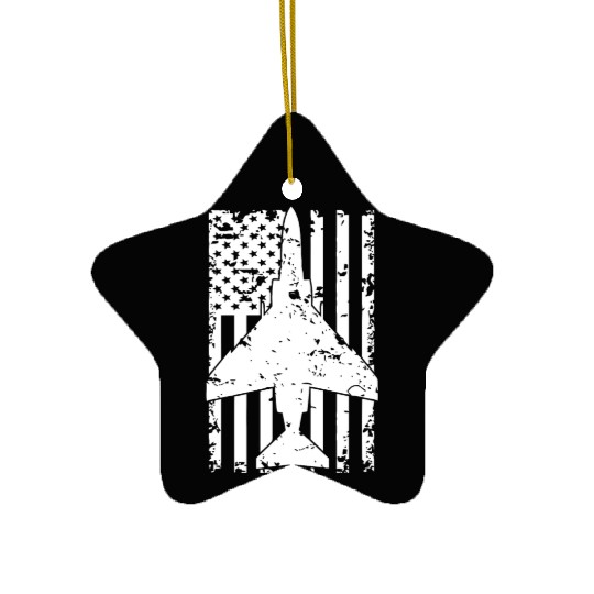 F 4 Phantom II Fighter Jet Patriotic Ceramic Ornaments