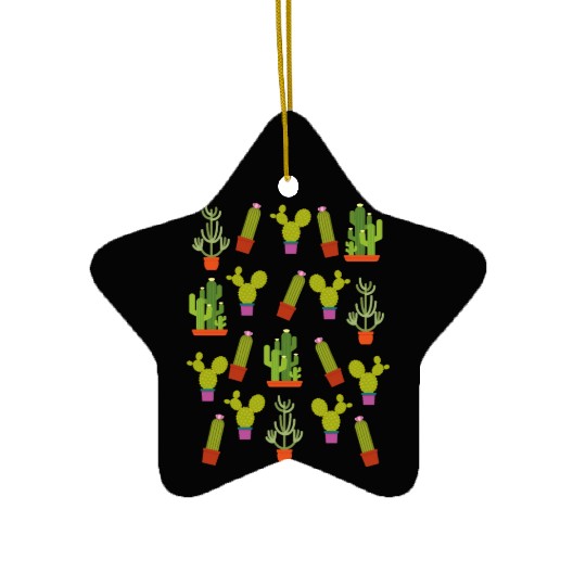 Cactus Succulent Plants Nature Colorful Aztec Ceramic Ornaments