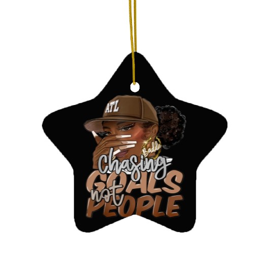 Chasing Goals Not People Black Woman Black Queen Ceramic Ornaments