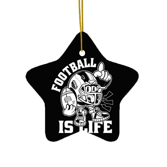 Football Is Life American Football Lover Game Day Ceramic Ornaments
