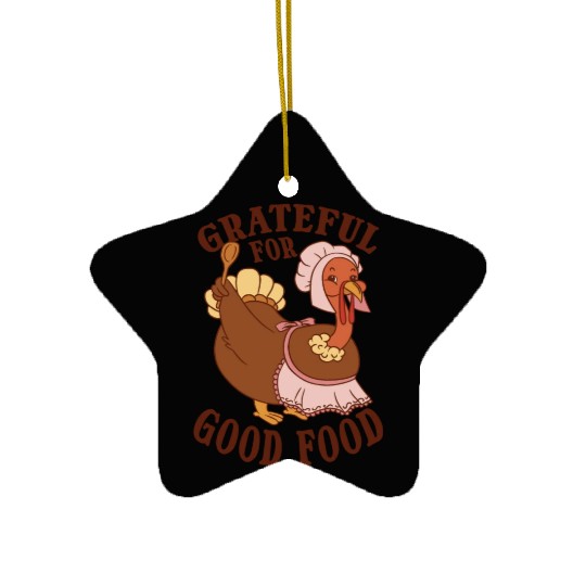 Thanksgiving Turkey Funny Food Lover Design Ceramic Ornaments