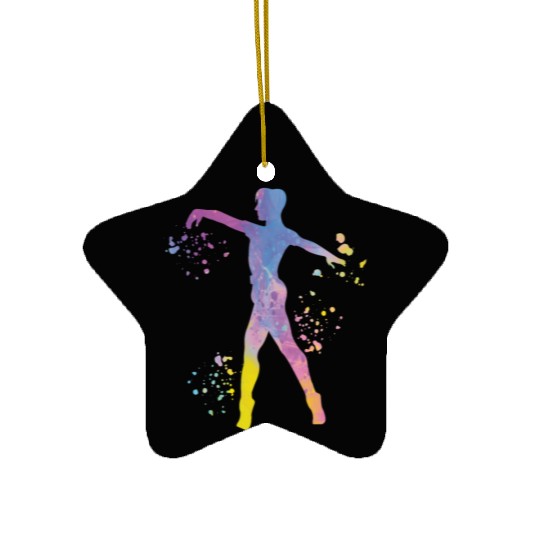 Ballet Dancer Colorsplash Man Ballerino Ceramic Ornaments