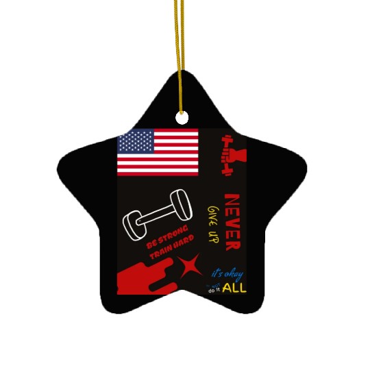 never give up Ceramic Ornaments