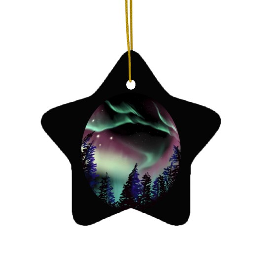 Northern Lights Aurora Borealis For Or Ceramic Ornaments