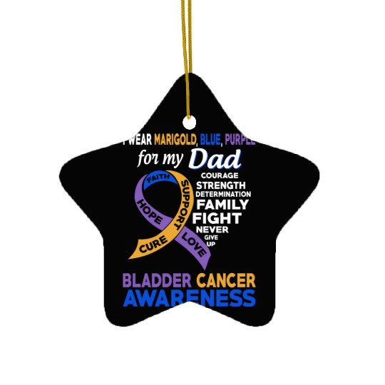 I Wear Marigold Blue Purple For My Dad Bladder Ceramic Ornaments