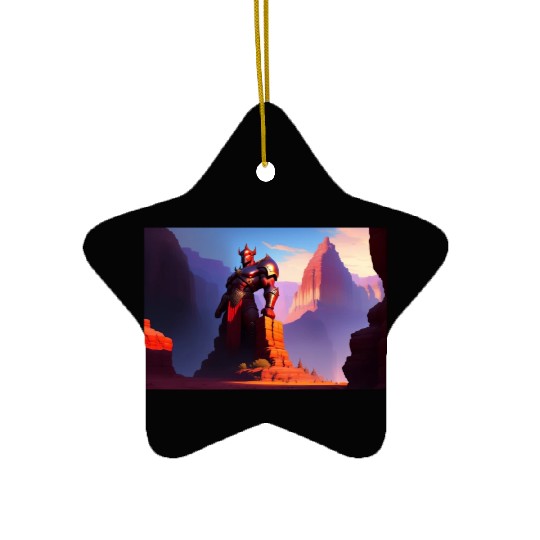 Khorne statue in the depths of the grand canyon Ceramic Ornaments