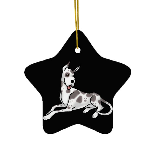 Dog Great Dane Harlequin Ceramic Ornaments